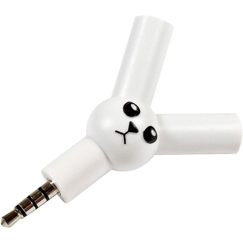 NWT Suck UK Jack Rabbit 3.5mm Headphone Splitter White